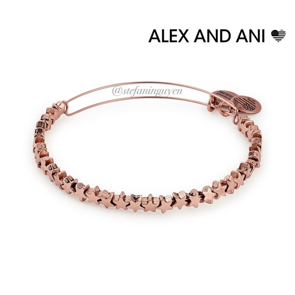 ⬇️ NWT Alex & Ani Rose Gold Star Beaded Bangle - Picture 3 of 3